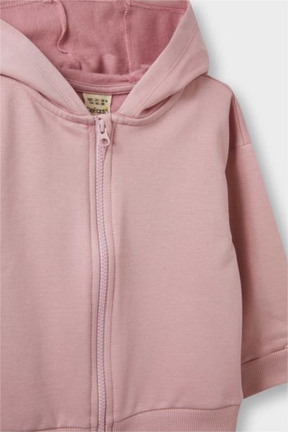 Sweat à capuche zippé pour bébé fille