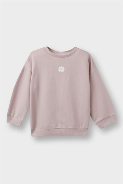 Baby Girl Regular Fit Crew Neck Floral Sweatshirt