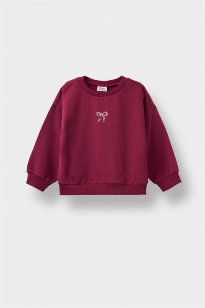 Sweatshirt imprimé à col rond pour bébé fille