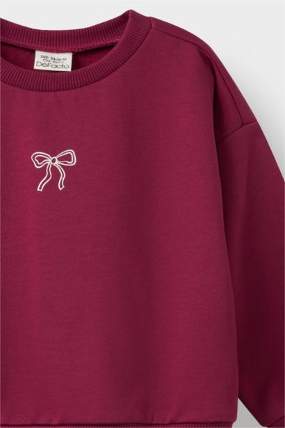 Sweatshirt imprimé à col rond pour bébé fille
