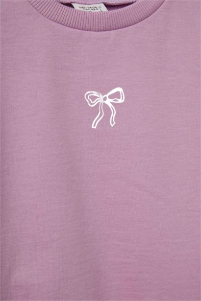 سويت شيرت ولادي قصة عادية بياقة مستديرة ببطانة ناعمة