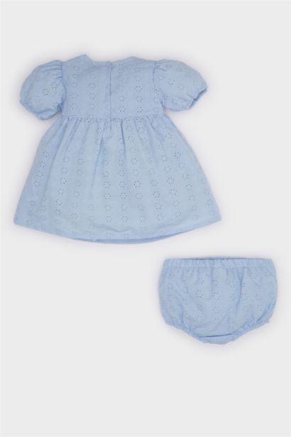 سيت بيبي بناتي فستان مخرم فلورال وكلون - قطعتين