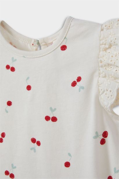 Baby Girl Fruit Patterned Denim 3 Piece Set