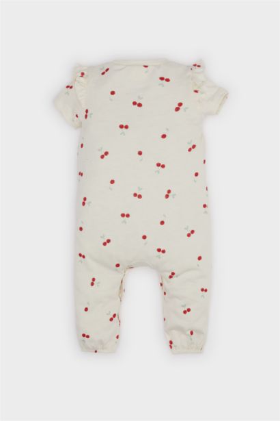 Baby Girl Newborn Fruit Patterned Cotton Jumpsuit