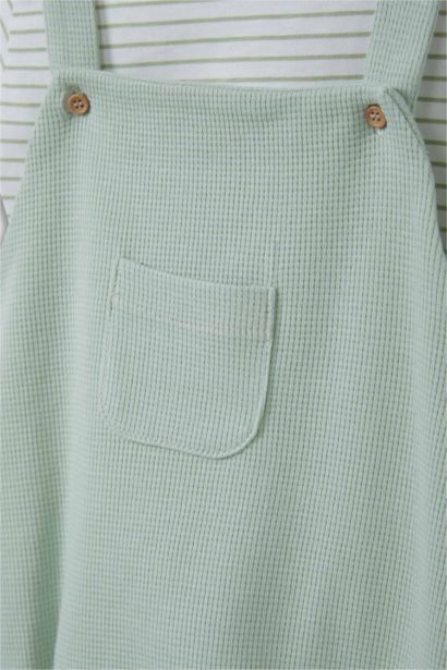 Baby Boy Striped Short Sleeve Waffle 3 Piece Set