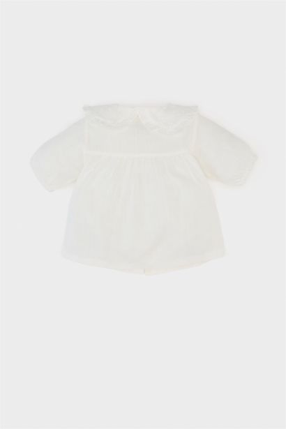 Baby Girl Lace Collar Flam Poplin Shirt