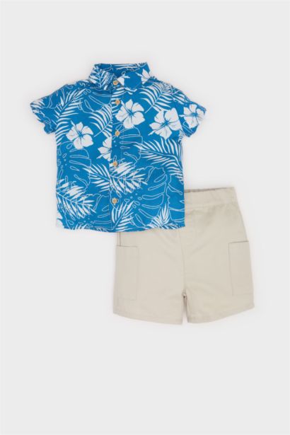 Ensemble Chemise imprimée tropical et Short pour bébé garçon