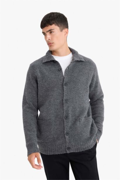 Standard Fit Turtleneck Knitwear Cardigan
