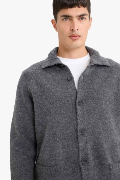 Standard Fit Turtleneck Knitwear Cardigan