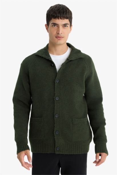 Standard Fit Turtleneck Knitwear Cardigan
