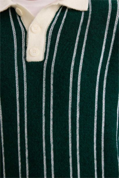 Relax Fit Polo Collar Knitwear Pullover