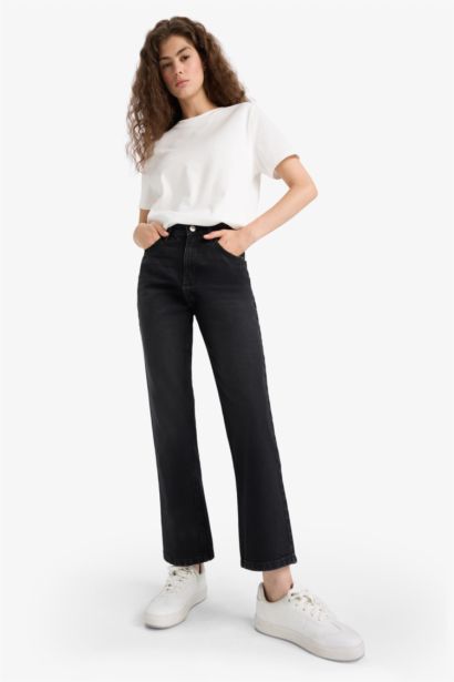 High Waist Straight Fit Trousers