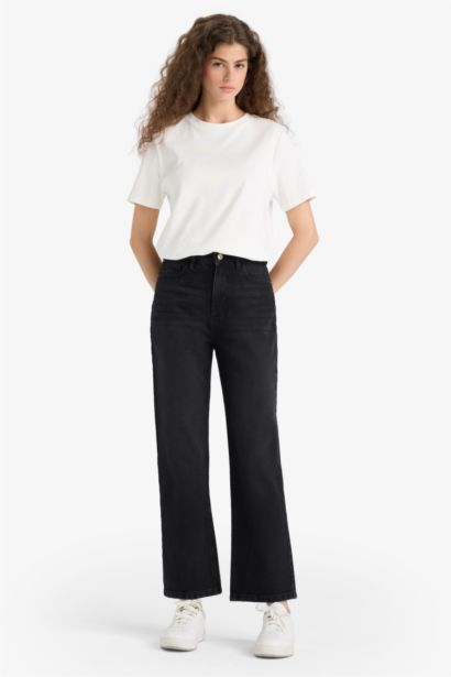 High Waist Straight Fit Trousers