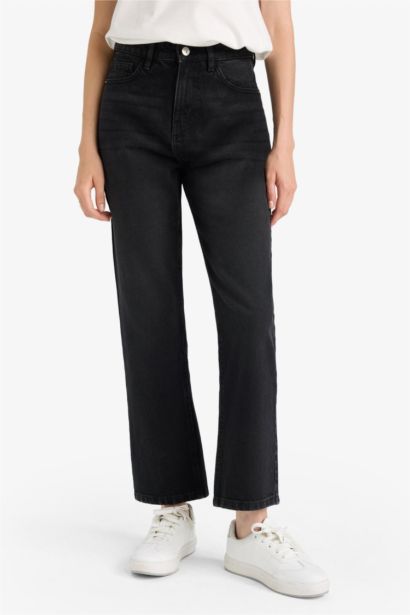 Straight Fit High Waist Straight Leg Jeans