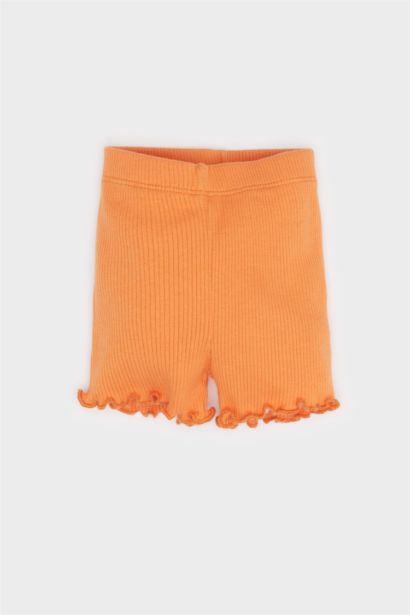 2'li Takım Desenli Kısa Kollu Tişört Beli Lastikli Şort Kız Bebek