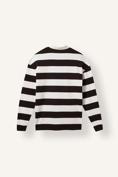 Boxy Fıt Çizgili Sweatshirt
