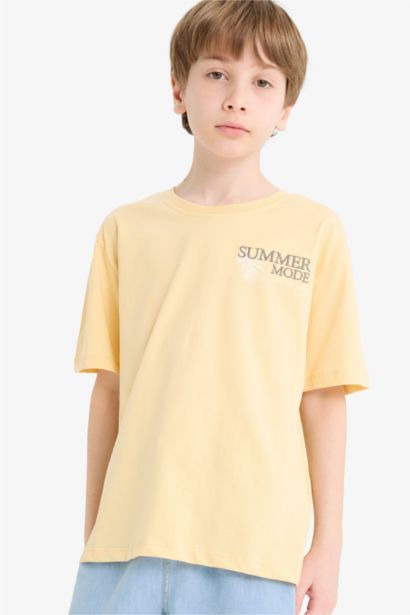 T-shirt imprimé à col rond et manches courtes pour garçon