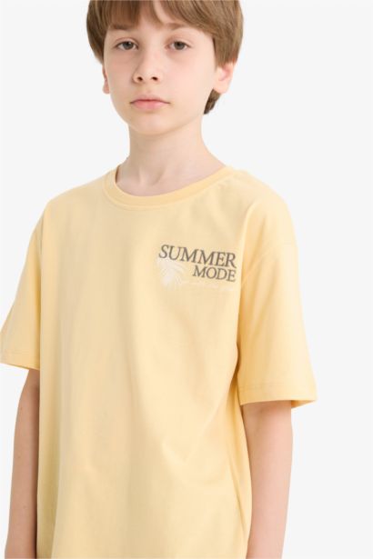 T-shirt imprimé à col rond et manches courtes pour garçon