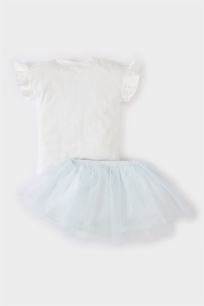 Girl Printed Short Sleeve T-Shirt Tutu Skirt 2 Piece Set