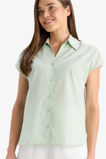 قميص نص ردن قطن قصة عادية