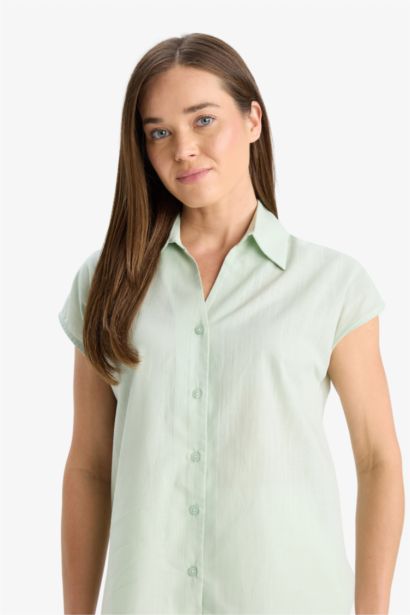 قميص نص ردن قطن قصة عادية