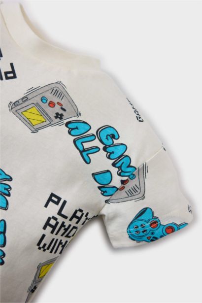 Baby Boy Crew Neck Patterned T-Shirt