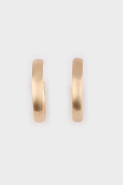 Woman Matte Gold Earrings