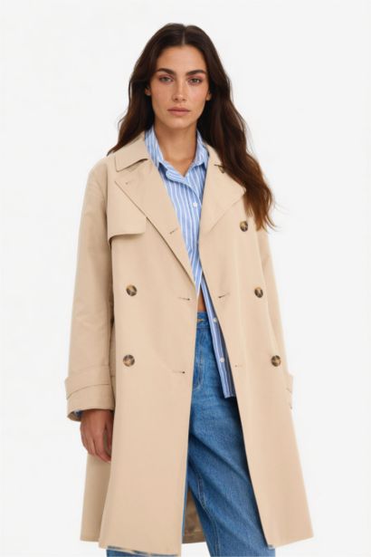 Regular Fit Kemerli Cepli Trençkot 