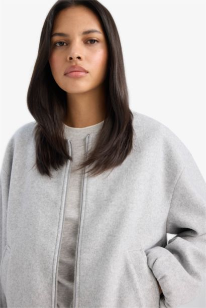 Обычная посадка, кашемировая куртка-бомбер с воротником-стойкой