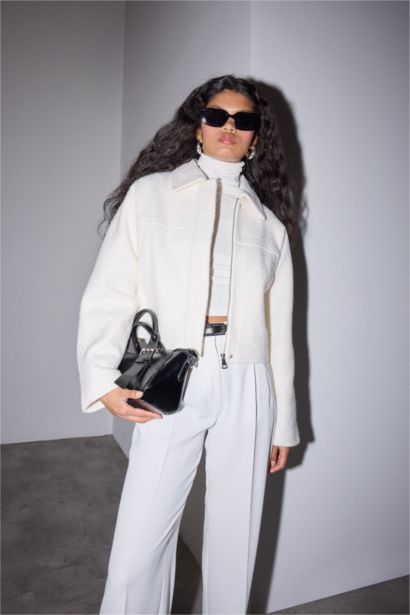 Regular Fit Polo Yaka Kaşe Mont