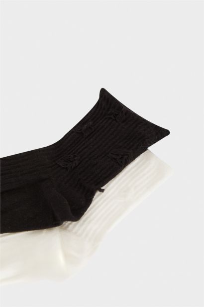 Woman Seamless 2 Piece Cotton Ankle Socks