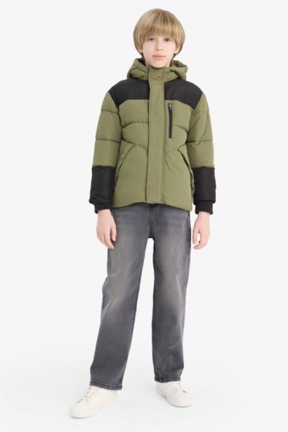 Boy Hooded Zippered Waterproof Puffer Jacket