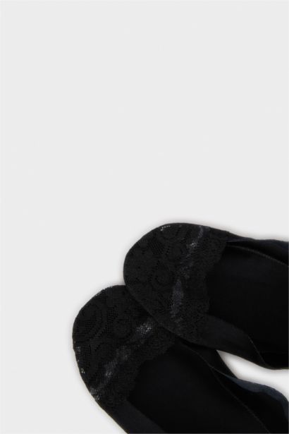 Woman Lace Detail Laser Cut Premium Socks