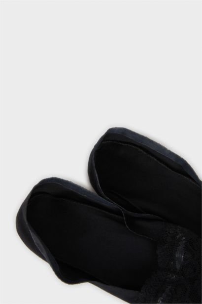 Woman Lace Detail Laser Cut Premium Socks