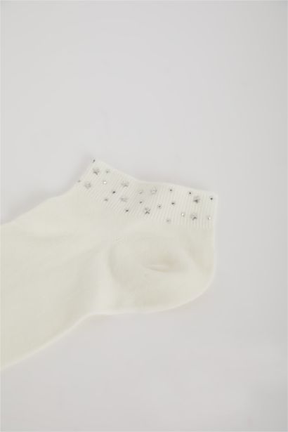 Woman Shiny Star Printed Cotton Ankle Socks