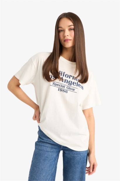 Oversize Fit Crew Neck Printed T-Shirt