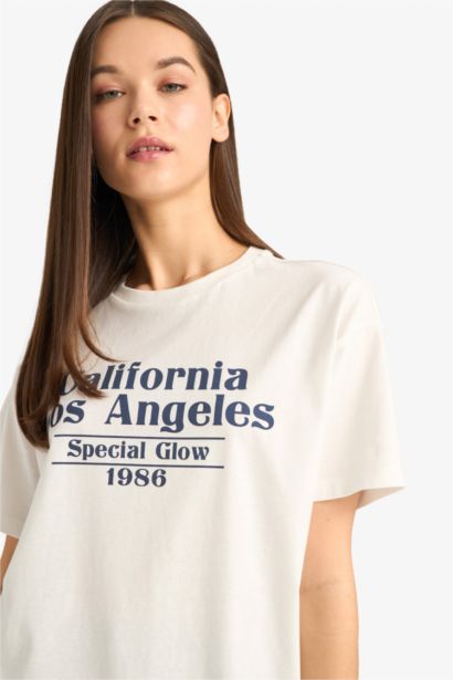 Oversize Fit Crew Neck Printed T-Shirt