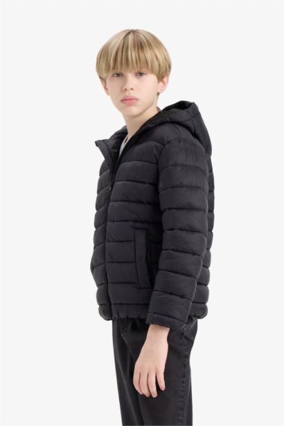 Boy Hooded Water Repellent Puffer Jacket