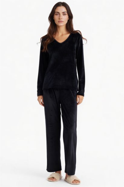 سيت بجامة قصة عادية ردن طويل - قطعتين