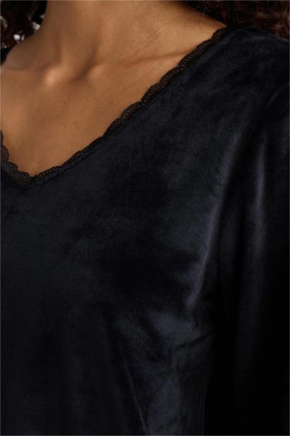 سيت بجامة قصة عادية ردن طويل - قطعتين