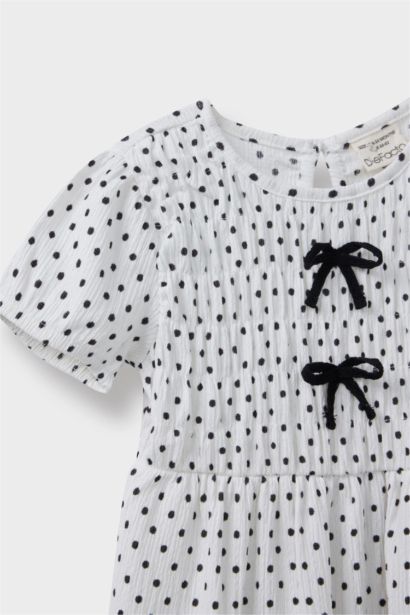 Puantiyeli Kısa Kollu Yazlık Elbise Kız Bebek