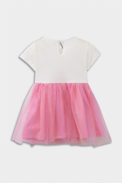 Baby Girl Unicorn Printed Short Sleeve Tulle Dress