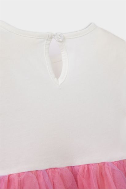 Baby Girl Unicorn Printed Short Sleeve Tulle Dress