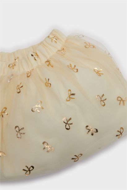 Baby Girl Tulle Regular Fit Printed Skirt