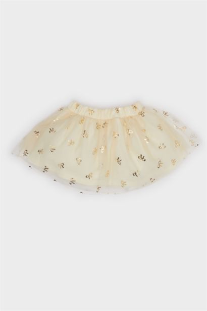 Baby Girl Tulle Regular Fit Printed Skirt