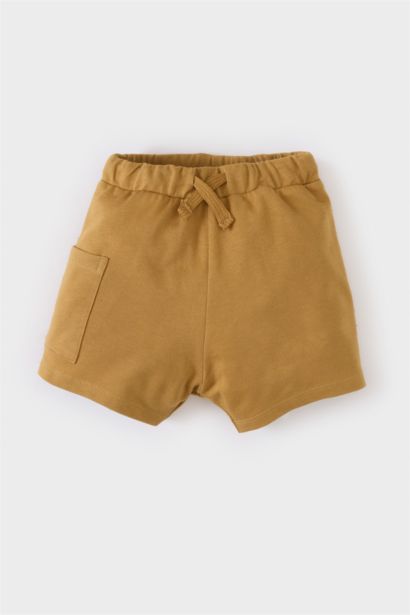 2'li Takım Palmiye Desenli Kısa Kollu Polo Tişört Beli Lastikli Şort Erkek Bebek