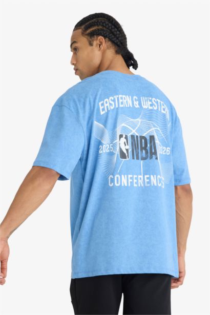 T-shirt NBA Wordmark oversize à col rond en coton de DeFactoFit