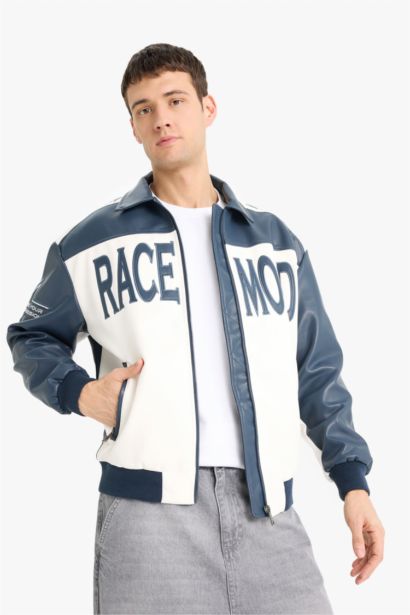 جاكيت جلد صناعي اوفر سايز بياخة قميص