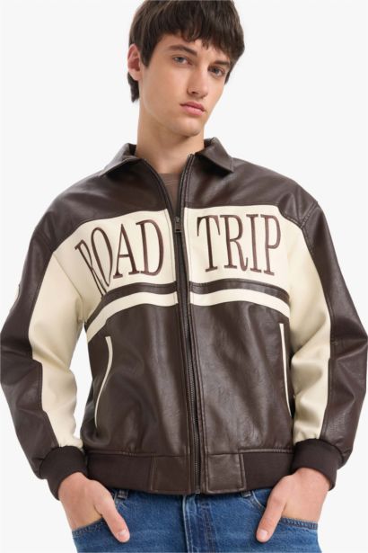 Oversize Fit Faux Leather Jacket