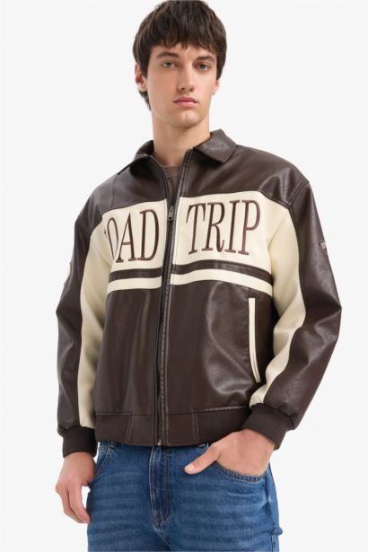 Oversize Fit Faux Leather Jacket